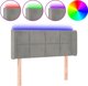 vidaXL Κεφαλάρι για κρεβάτι με LED, ανοιχτό γκρι, 93x16x78/88 εκ, βελούδο