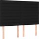 vidaXL Κεφαλαρι κρεβατιου με LED μαυρο υφασμα 144x5x118/128 εκ.