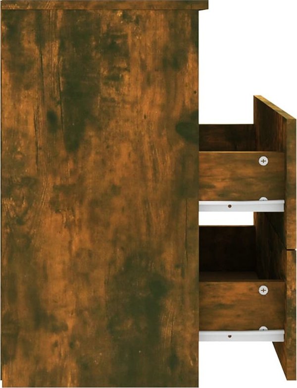 Φυλλάδια νυκτός vidaXL, 2 τεμ., καπνιστή δρυς, 50x32x60 cm