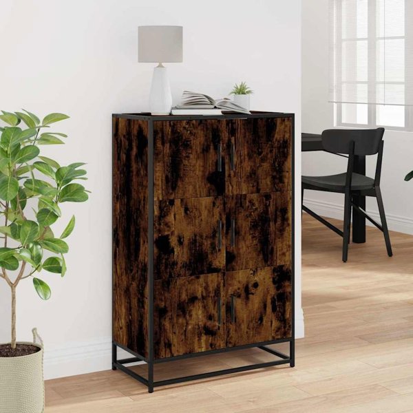 vidaXL Ψηλή Ντουλάπα, Χρώμα Καπνιστή Δρυς, 68x35x106,5 εκ.