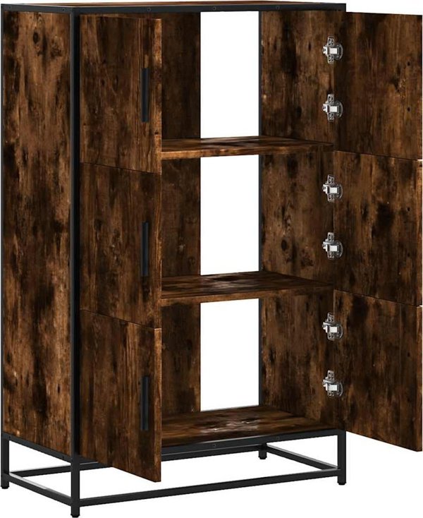 vidaXL Ψηλή Ντουλάπα, Χρώμα Καπνιστή Δρυς, 68x35x106,5 εκ.