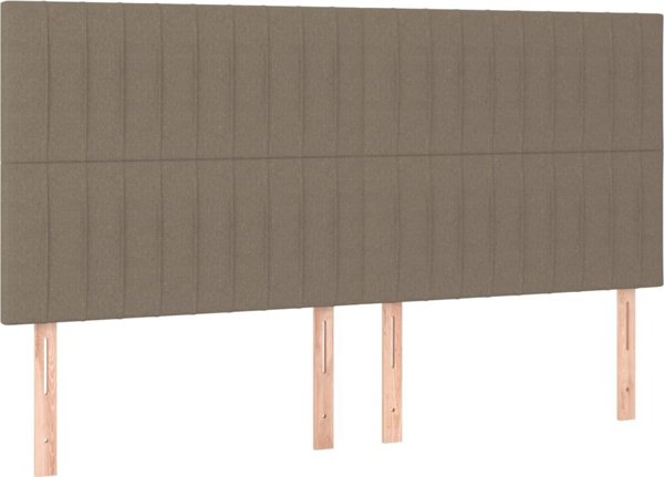 vidaXL Λουτζκο Κοντινενταλνε με στρωμα, taupe, tkanina, 160x200 cm