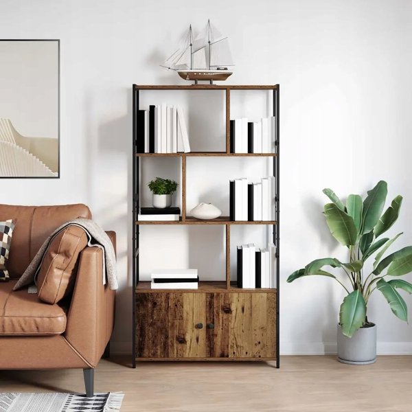 vidaXL Βιβλιοθήκη Ράφι από Παλαιωμένο Ξύλο, 80x30x155,5 εκ.