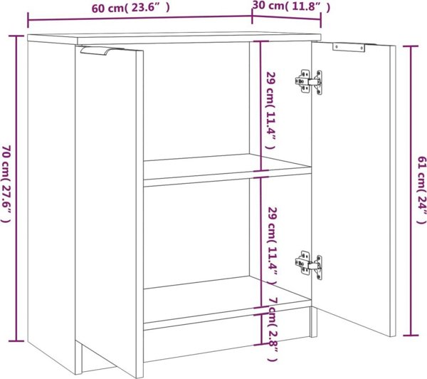 vidaXL Komody, 2 τεμάχια, από χυτό σκυρόδεμα, 60x30x70 cm