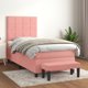vidaXL Κοντινένταλ κρεβάτι με στρώμα, ροζ βελούδινο, 100x200 cm