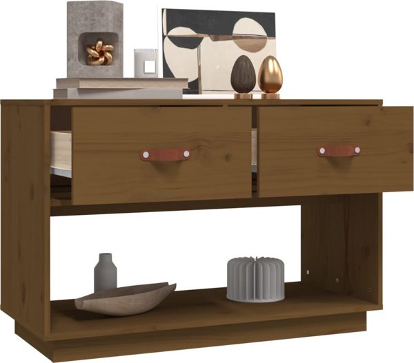vidaXL Ντουλάπι τηλεόρασης, μέλι καφέ, 90x40x60 εκ, από μασίφ πεύκο