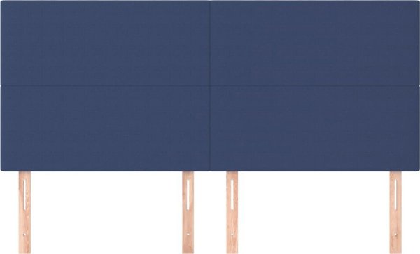 vidaXL Προσκέφαλα για κρεβάτι, 4 τεμ., μπλε, 90x5x78/88 εκ., ύφασμα