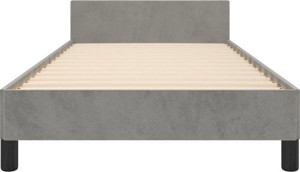 vidaXL Rama κρεβατιού με κεφαλάρι, ανοιχτό γκρι, 100x200 cm, βελούδινη