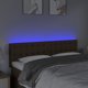 vidaXL Κεφαλάρι κρεβατιού με LED, σκούρο καφέ, ύφασμα 144x5x78/88 εκ.
