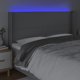 vidaXL Zaglowek do lozka me LED, jasnoszary, 203x16x118/128 cm, tkanina