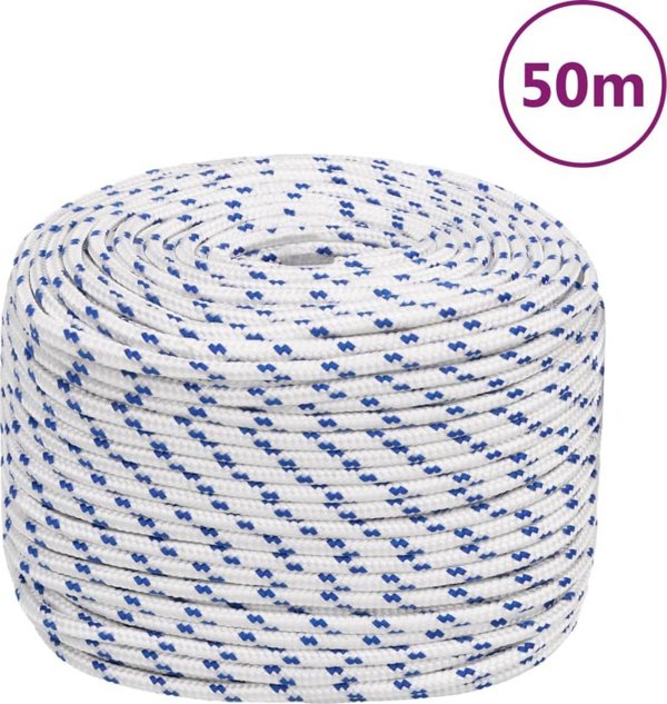 vidaXL Ιστιοπλοϊκό σχοινί, λευκό, 6 mm, 50 m, πολυπροπυλένιο