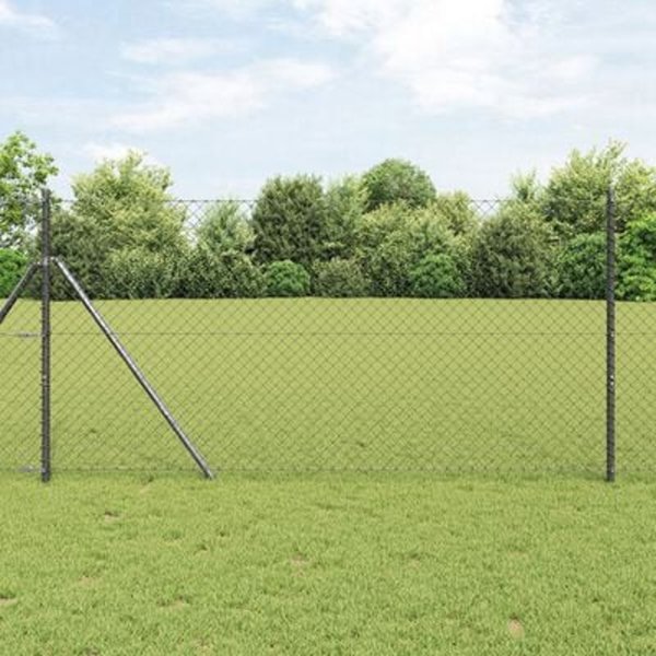 vidaXL Συρματόπλεγμα Περίφραξης Γκρι 1.2x25m από Ατσάλι