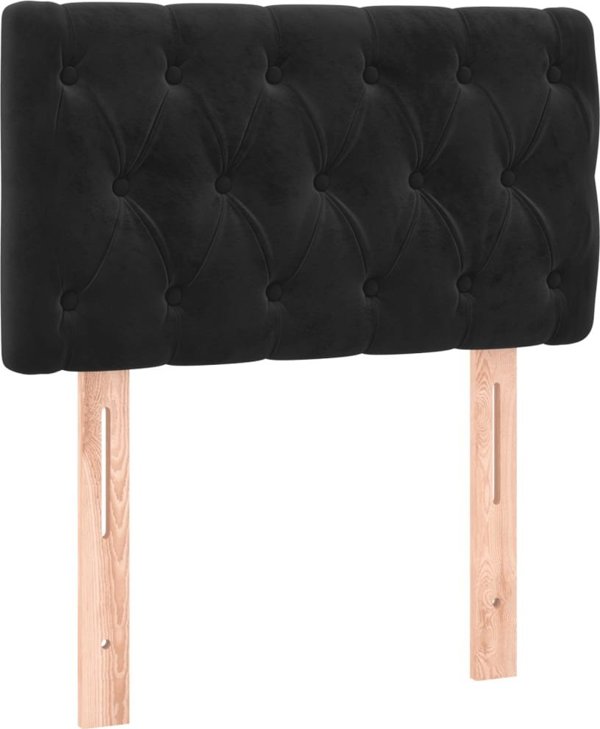 vidaXL Κεφαλάρι κρεβατιού με LED, μαύρο, 80x7x78/88 cm, βελούδο