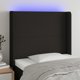 vidaXL Κεφαλάρι κρεβατιού με LED, μαύρο, 83x16x118/128 εκ, ύφασμα