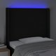 vidaXL Κεφαλάρι κρεβατιού με LED, μαύρο, 83x16x118/128 εκ, ύφασμα