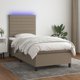 vidaXL Κρεβάτι κοntinental με στρώμα, taupe, 90x200 εκ., ύφασμα