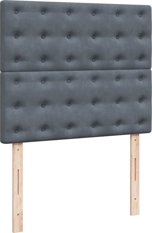 vidaXL Lozko kontynentalne z materacem, ciemnoszare, aksamit 120x200 cm