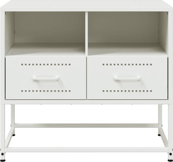 vidaXL Έπιπλο τηλεόρασης λευκό, 68x39x60,5 cm, ατσάλινο