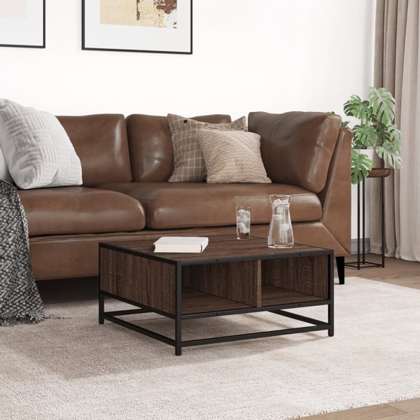 vidaXL Τραπεζάκι καφέ καφέ δρυς 60,5x60,5x30 εκ.