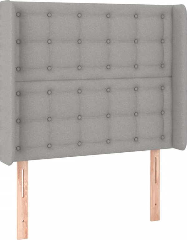 vidaXL Lietko kontynentalne me materacem, jasnoszare, 100x200 cm, tkanina