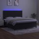 vidaXL Κρεβάτι κοντινένταλ με στρώμα και LED, μαύρο βελούδο, 180x200 εκ.