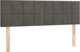 vidaXL Zaglowek do lozka z LED, skouro gkri, 144x5x78/88 cm, aksamit