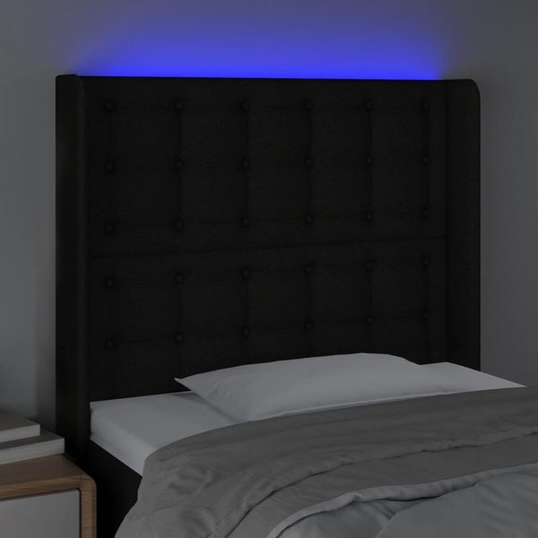 vidaXL Zaglowek do lozkou me LED, mayro, 103x16x118/128 cm, yliko