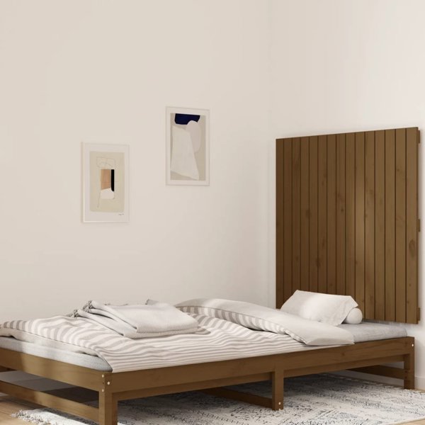 vidaXL Κεφαλάρι κρεβατιού, μελί καφέ, 95,5x3x90 cm, πεύκο