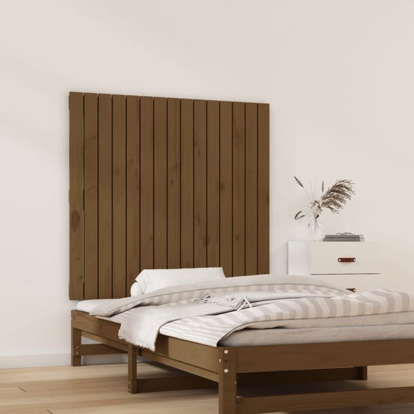vidaXL Κεφαλάρι κρεβατιού, μελί καφέ, 95,5x3x90 cm, πεύκο