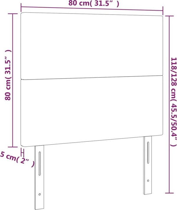 vidaXL Κεφαλάρια κρεβατιού, 2 τεμ., ανοιχτό γκρι, 80x5x78/88 cm, βελούδο