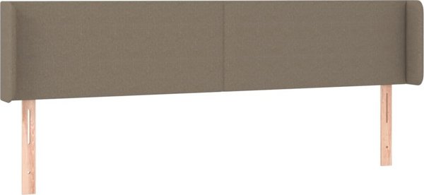 vidaXL Zaglowek do lozkos me LED, taupe, 183x16x78/88 cm, tkana