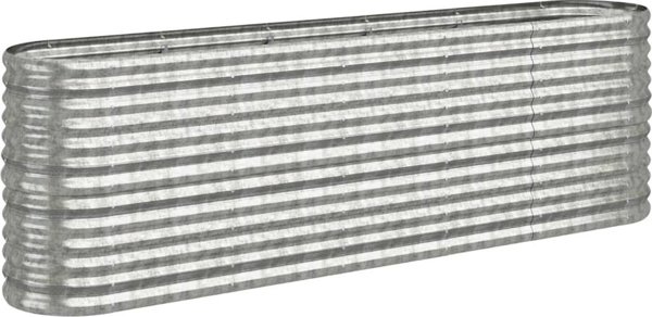 vidaXL vidaXL Donica ogrodowa, malowana proszkowo stal, 224x40x68 cm, srebrna
