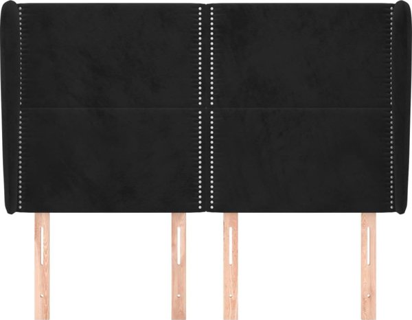 vidaXL Προσκέφαλο uszak, μαύρο, 147x23x118/128 cm, βελούδο