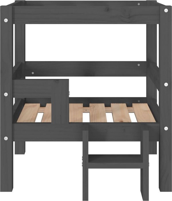 vidaXL vidaXL Legowisko dla psa, szare, 55,5x53,5x60 cm, lite drewno sosnowe