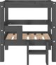 vidaXL vidaXL Legowisko dla psa, szare, 55,5x53,5x60 cm, lite drewno sosnowe