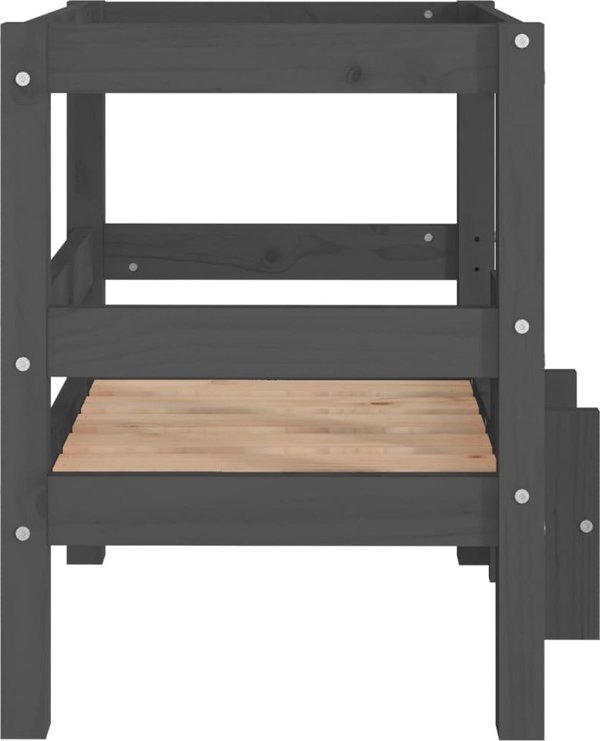 vidaXL vidaXL Legowisko dla psa, szare, 55,5x53,5x60 cm, lite drewno sosnowe