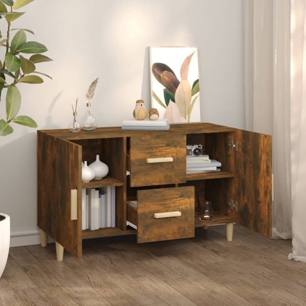 vidaXL Κομότα καπνιστής δρυς 100x36x60 cm από μοριοσανίδα
