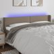 vidaXL Κεφαλάρι κρεβατιού με LED, ταουπέ, 203x16x78/88 cm, ύφασμα