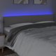 vidaXL Κεφαλαρι κρεβατιου με LED, γκρι, 180x5x78/88 cm, τεχνητο δερμα