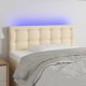 vidaXL Επικεφαλή κρεβατιού με LED, κρεμ, 100x5x78/88 cm, ύφασμα