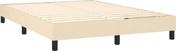 vidaXL Λουτζκο κοντινενταλ με στρωμα, κρεμ, 140x190 εκ, υφασμα