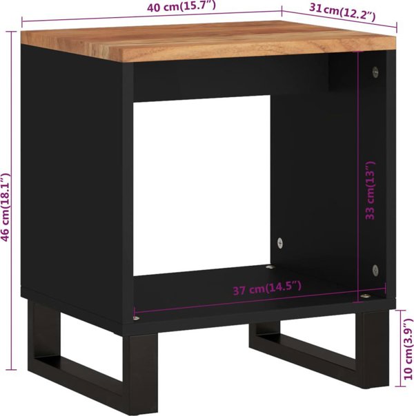 vidaXL Τραπέζι καφέ, 40x31x46 cm, ξύλο και ξυλόμορφο υλικό