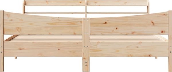 vidaXL Rama κρεβατιού με κεφαλάρι, 200x200 cm, μασίφ πεύκο