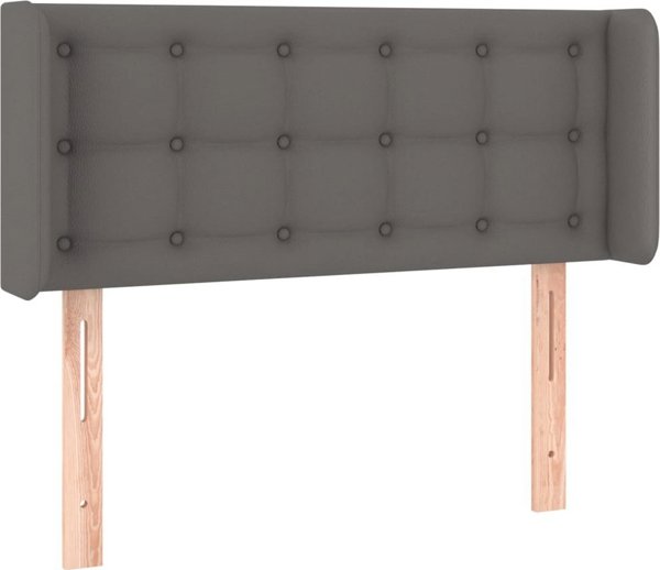 vidaXL Zaglowek do lozka me LED, szary, 103x16x78/88 cm, sztuczna skora