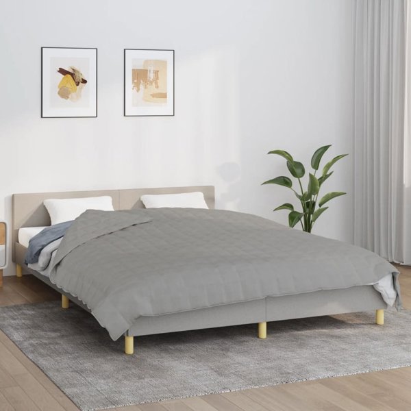 vidaXL Κουβέρτα βαρύτητας, γκρι, 220x235 cm, 15 kg, υφασμάτινη