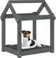 vidaXL vidaXL Legowisko dla psa, szare, 61x50x70 cm, lite drewno sosnowe
