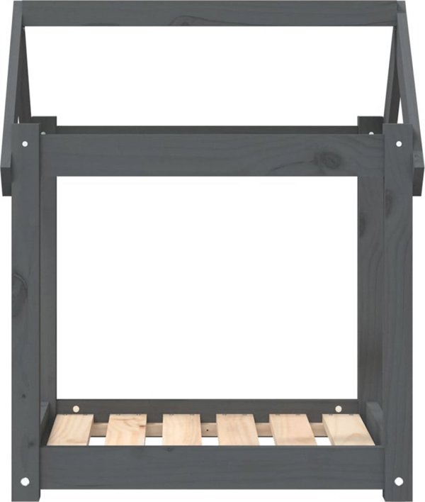 vidaXL vidaXL Legowisko dla psa, szare, 61x50x70 cm, lite drewno sosnowe