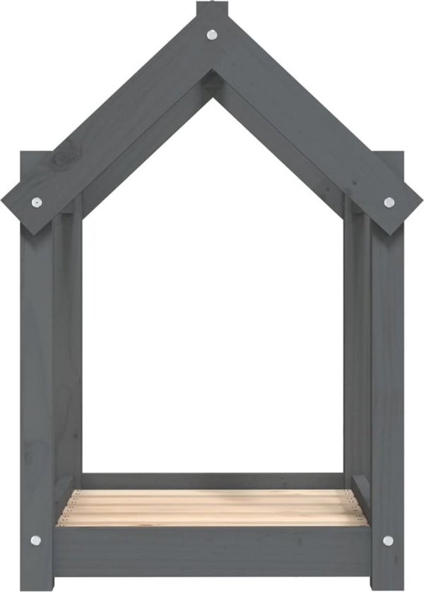 vidaXL vidaXL Legowisko dla psa, szare, 61x50x70 cm, lite drewno sosnowe