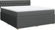 vidaXL Κρεβάτι Continental με στρώμα, σκούρο γκρι ύφασμα 180x200 εκ.
