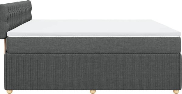 vidaXL Κρεβάτι Continental με στρώμα, σκούρο γκρι ύφασμα 180x200 εκ.